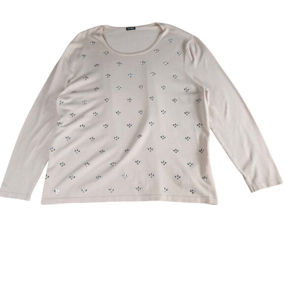 Gerry Weber Womens Light Pink Embellished Viscose Blend Long Sleeve Top Sz XL - Picture 1 of 7